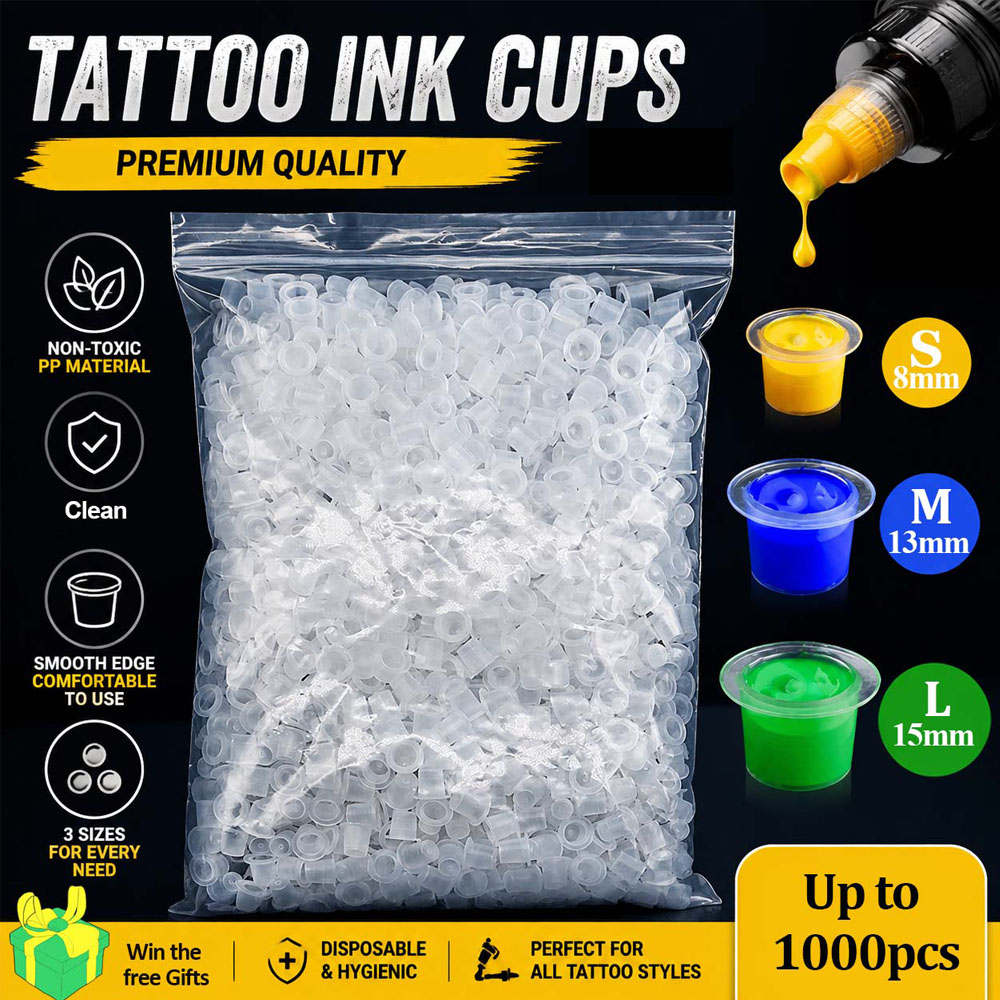 Calligraphy Ink Bottle - 1000/500/100 Buah Cangkir Tinta Tato Plastik