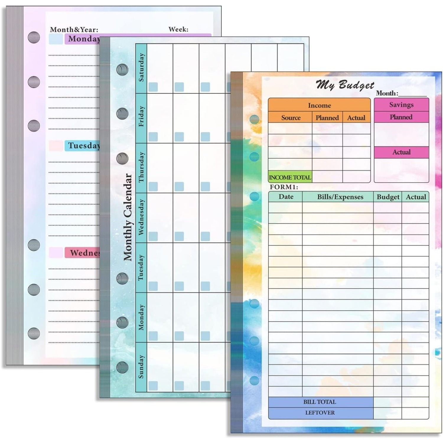Set isi ulang binder A6 6 luba - Planner Weekly Budget ulasan dan harga