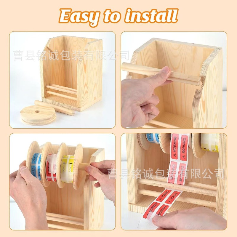 Dispenser Label Kayu Dispenser - Sticker Label Roll ulasan dan harga