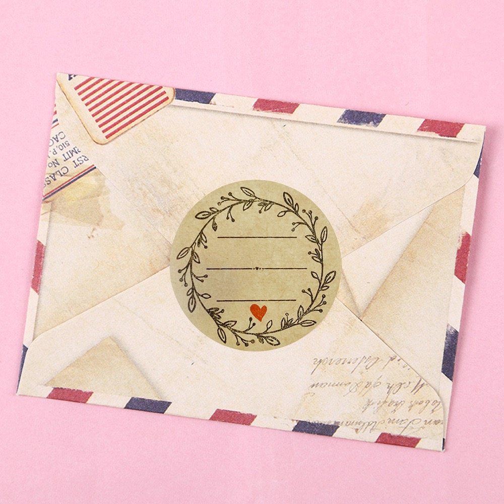 500 Buah/Rol 1 Inci Stiker Ker - Letter Envelope Kraft ulasan dan harga